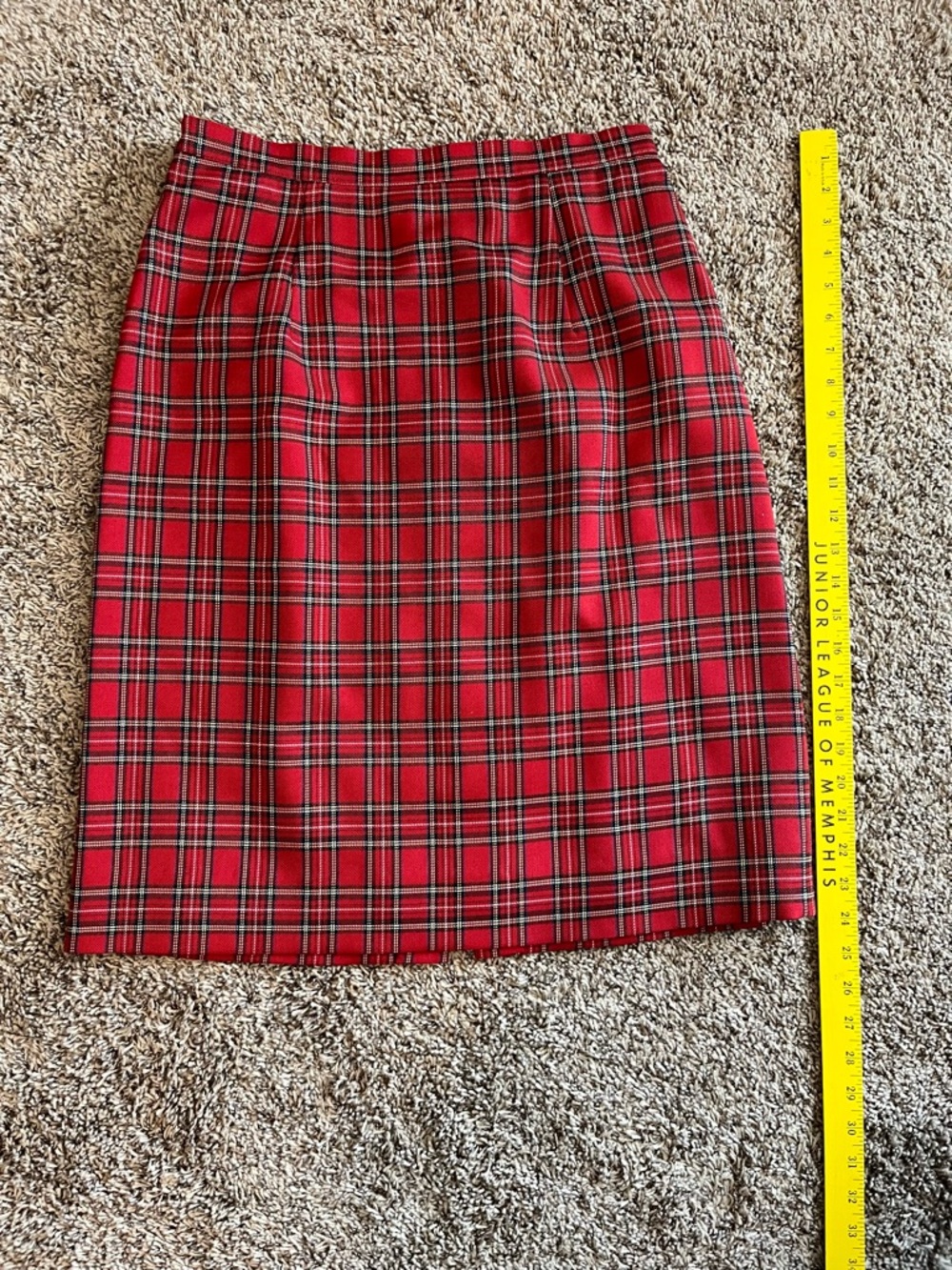 Vintage Red Plaid Women's Skirt